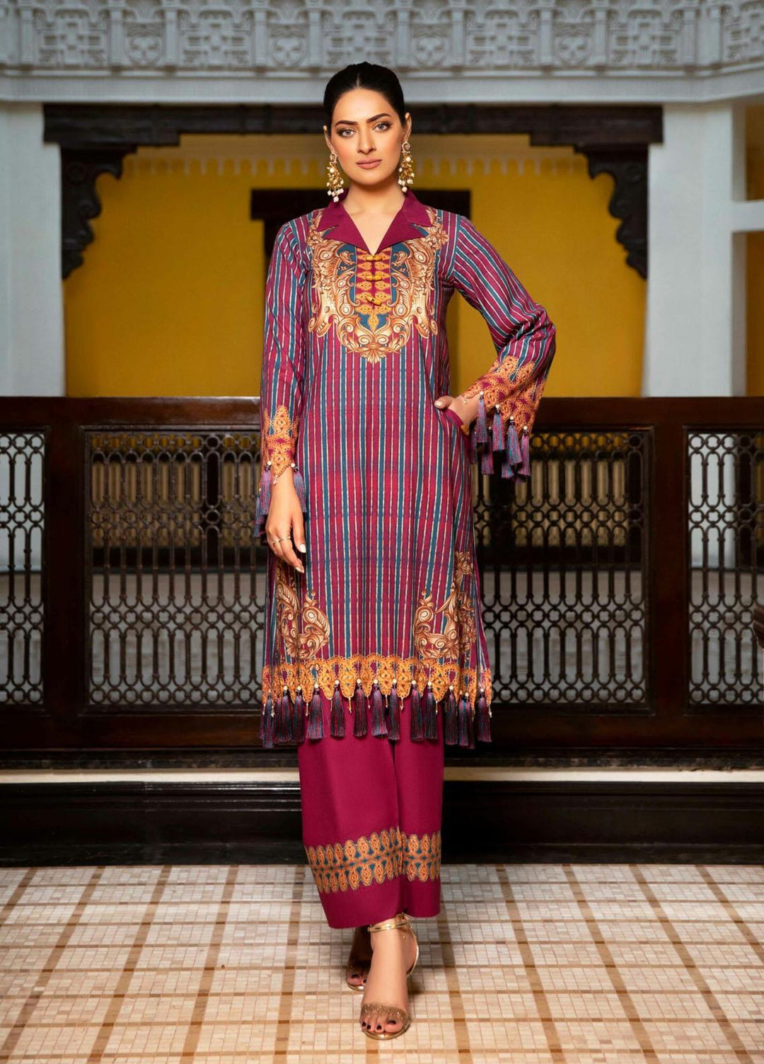 Kross Kulture Printed Cambric Suits Unstitched 2 Piece KK21UP PW-10 - Winter Collection