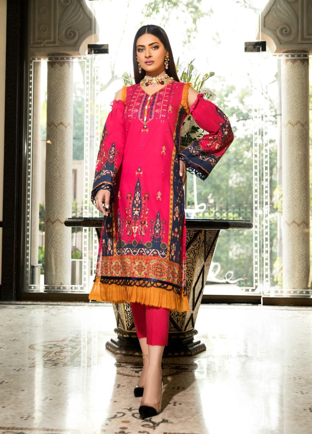 Kross Kulture Printed Cambric Suits Unstitched 2 Piece KK21UP PW-11 - Winter Collection