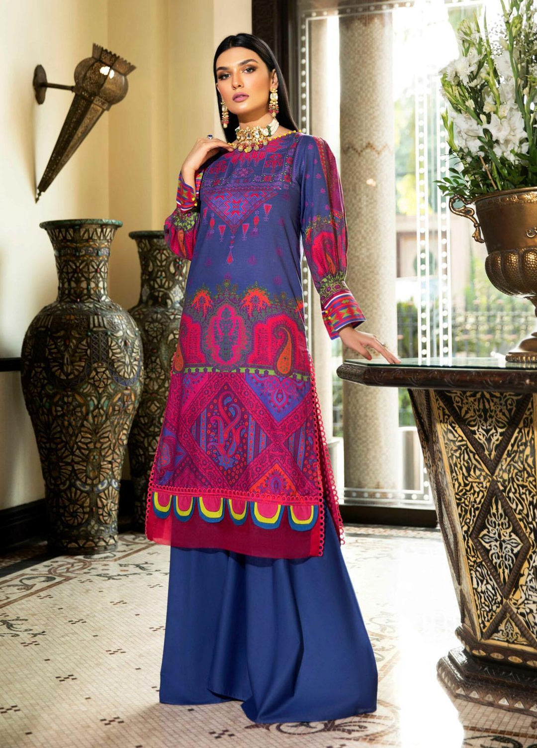 Kross Kulture Printed Cambric Suits Unstitched 2 Piece KK21UP PW-14 - Winter Collection