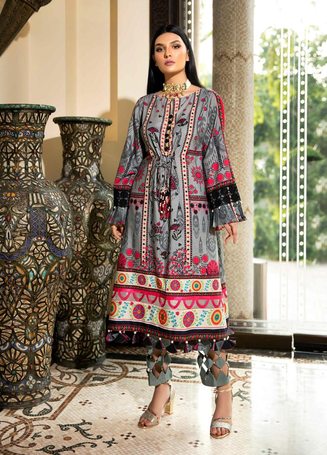Kross Kulture Printed Cambric Suits Unstitched 2 Piece KK21UP PW-15 - Winter Collection