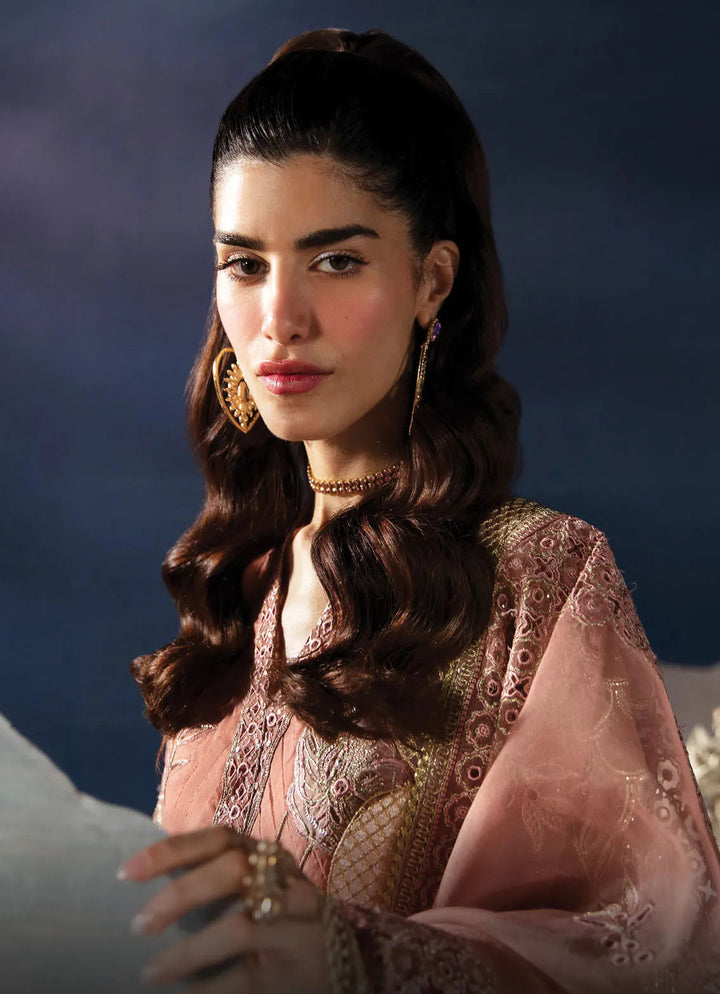 La Fuchsia By Afrozeh Embroidered Organza Suit Unstitched 3 Piece AF24L Elea - Festive Collection