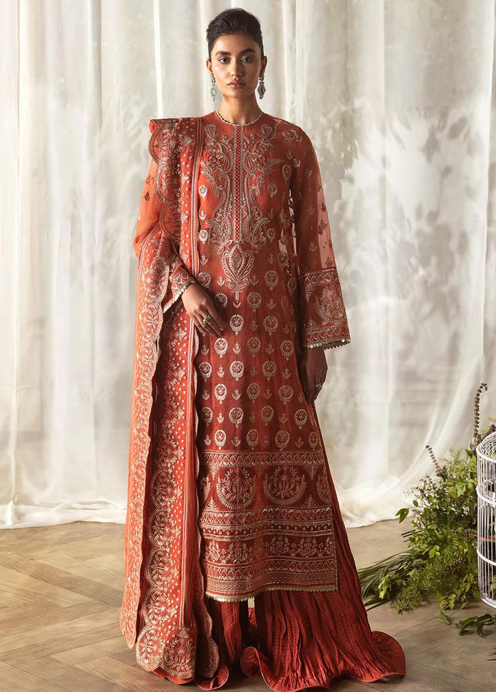 La Fuchsia By Afrozeh Embroidered Organza Suits Unstitched 3 Piece AF24LF D-10 Sierra - Wedding Collection