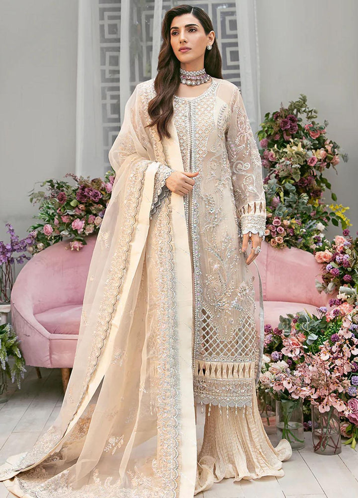 La more By Sardinia Embroidered Organza Suits Unstitched 3 Piece SRD23LM SR-101 Dazzel Dew - Wedding Collection