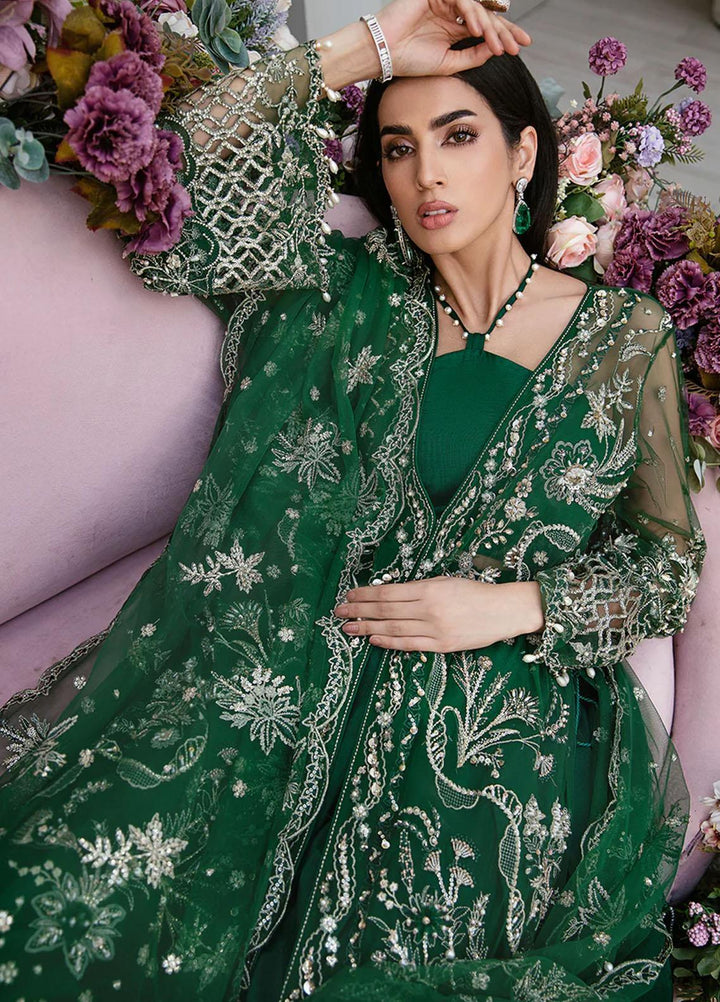 La more By Sardinia Embroidered Net Suits Unstitched 3 Piece SRD23LM SR-105 Exotic Emerald - Wedding Collection