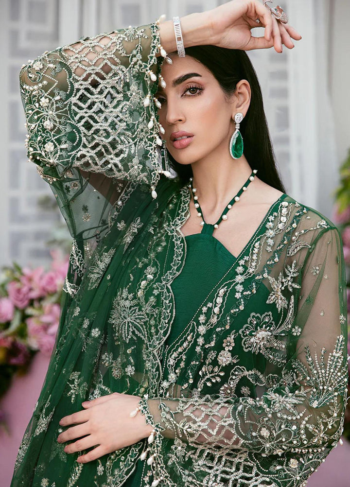La more By Sardinia Embroidered Net Suits Unstitched 3 Piece SRD23LM SR-105 Exotic Emerald - Wedding Collection
