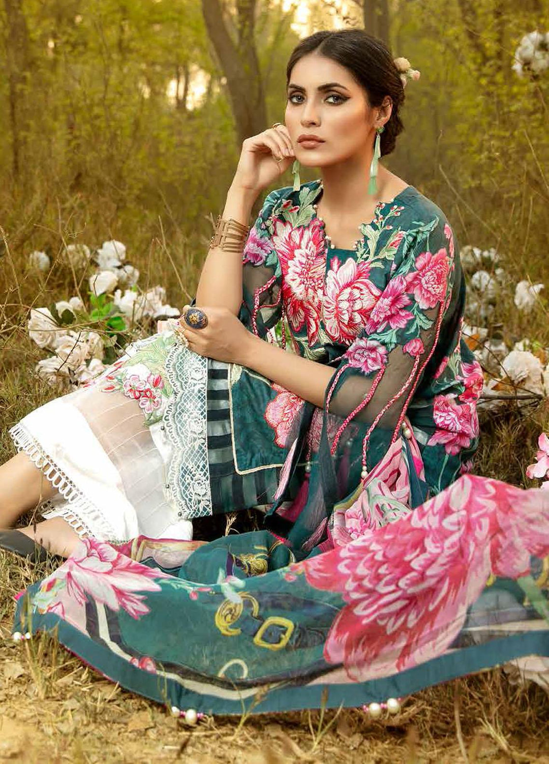 La Rose By Adan's Libas Embroidered Lawn Suits Unstitched 3 Piece AL21LR 09 Chrysanthemum - Summer Collection