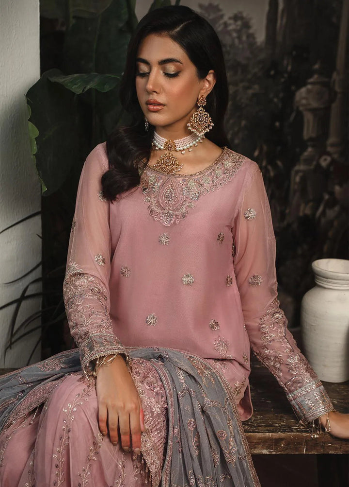 La Rosella By Zarif Pret Embroidered Net Suit 4 Piece ZF23LR ZLR 03 Bloom