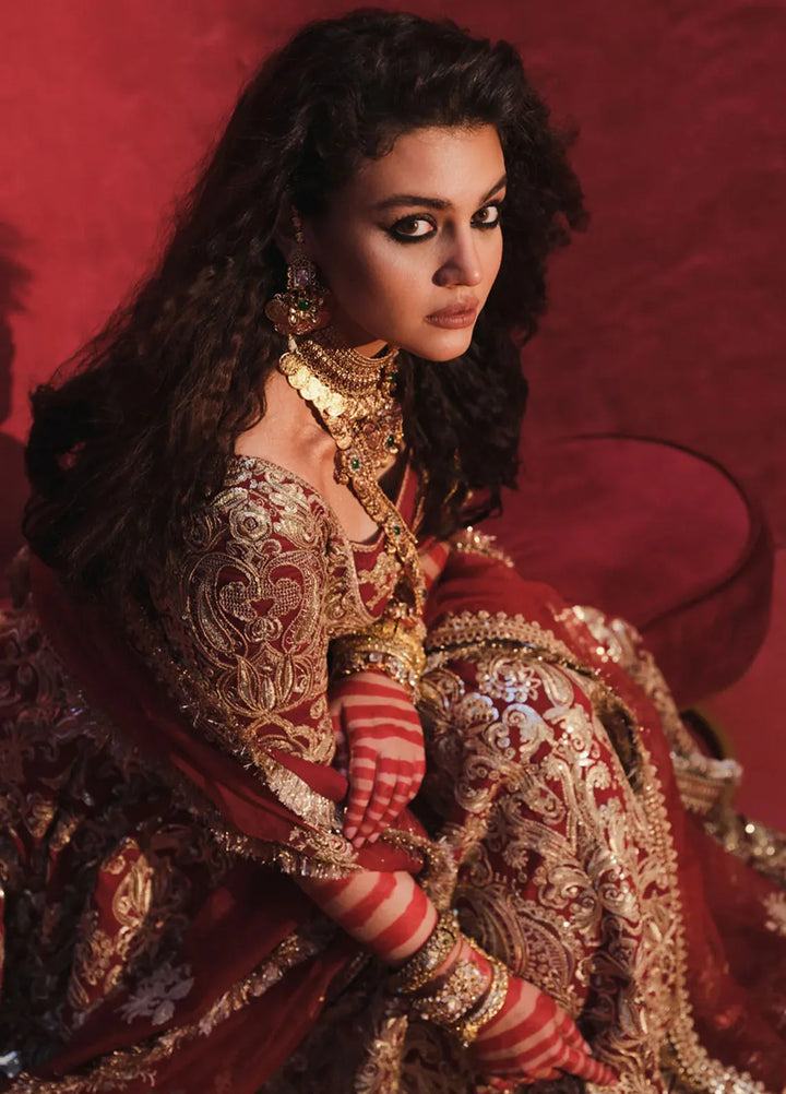Laal Rang By Erum Khan Luxury Pret Embroidered Net 3 Piece Suit Noor Jahan