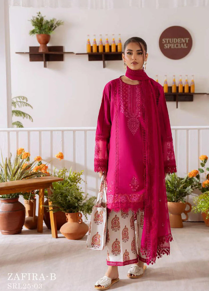 Laanem by Saira Rizwan Embroidered Lawn Suits Unstitched 3 Piece Zafira-B - Summer Collection