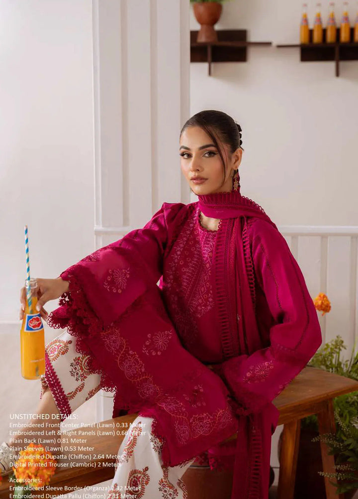 Laanem by Saira Rizwan Embroidered Lawn Suits Unstitched 3 Piece Zafira-B - Summer Collection