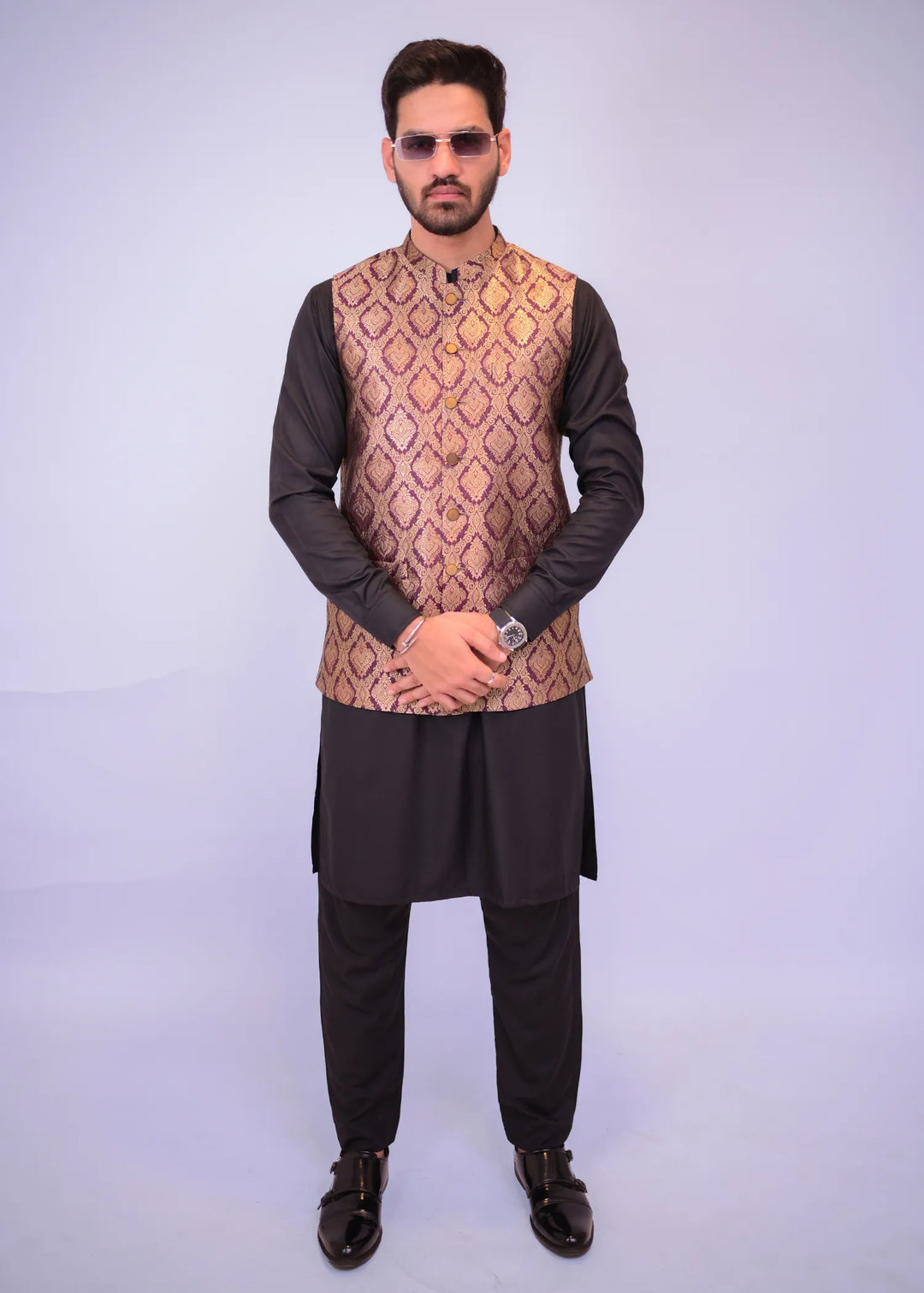 Label M Banarsi Fancy Men Waistcoat - WC2