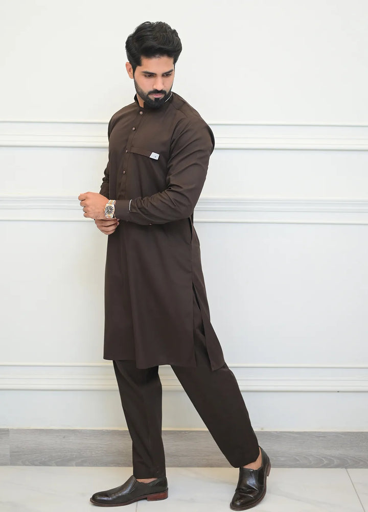 Label M Blended Plain Men 2 Piece Suit - TS1