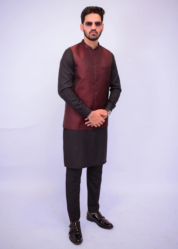 Label M Jamawar Fancy Men Waistcoat - WC8