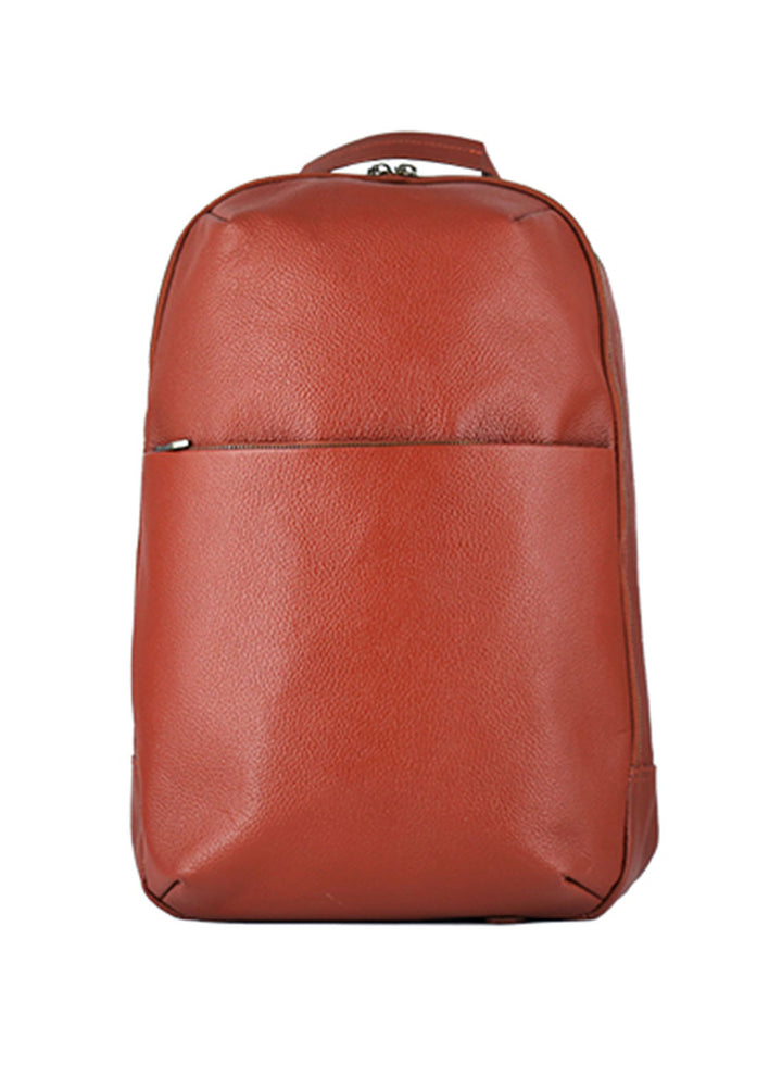 Lafanzo Pret Plain Leather Backpack 5694 Brick Red
