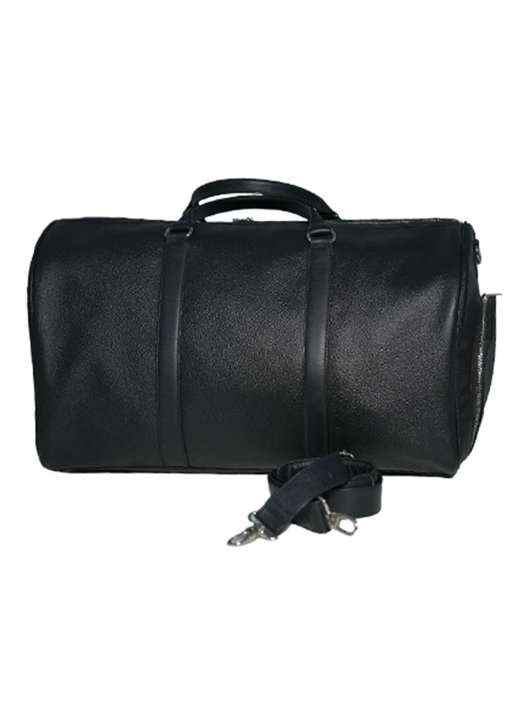 Lafanzo Pret Plain Leather Duffel Bag 5712 Black