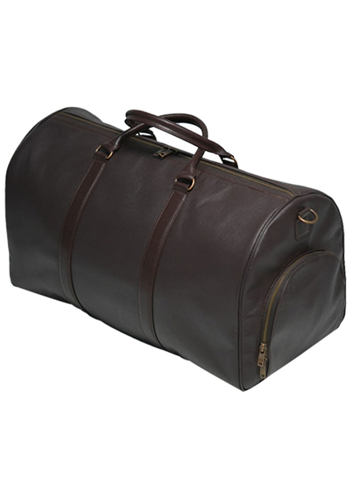 Lafanzo Pret Plain Leather Duffel Bag 5712 Brown