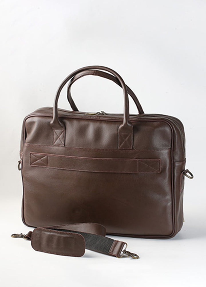 Lafanzo Pret Plain Leather Laptop Bag 5006 Maroon