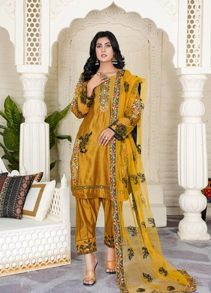 Ayat Pret Embroidered Cotton Silk 3 Piece Suit Kesar