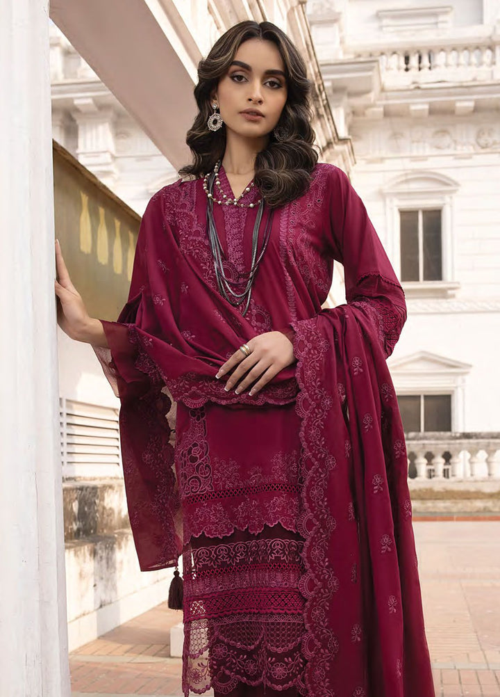 Lakhany Embroidered Lawn Suits Unstitched 3 Piece LSM24S LG-SK-0080 - Spring Summer Collection