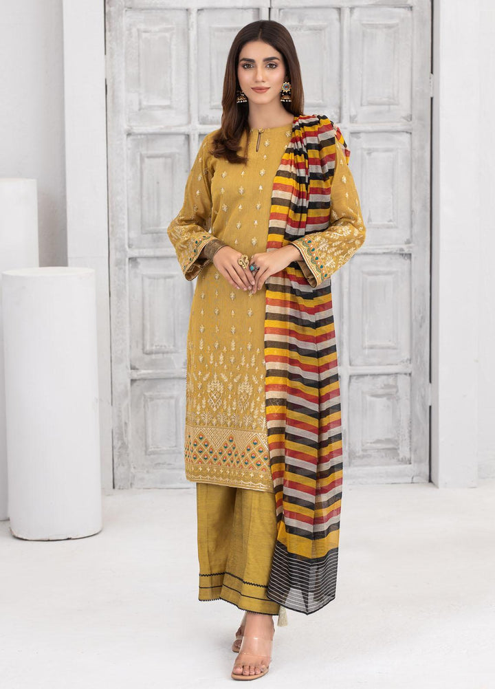 Lakhany Luxury Pret Embroidered Khaadi Net 3 Piece Suit LSM21FP-3 LSM-2555