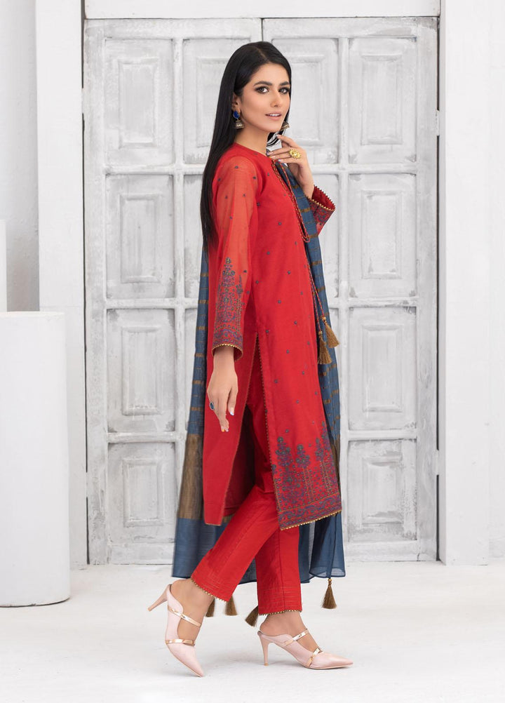 Lakhany Luxury Pret Embroidered Khaadi Net 3 Piece Suit LSM21FP-3 LSM-2556