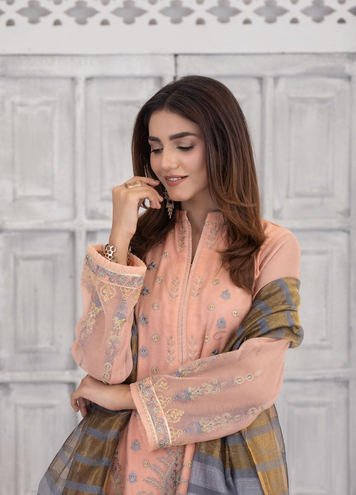 Lakhany Luxury Pret Embroidered Khaadi Net 3 Piece Suit LSM21FP-3 LSM-2557