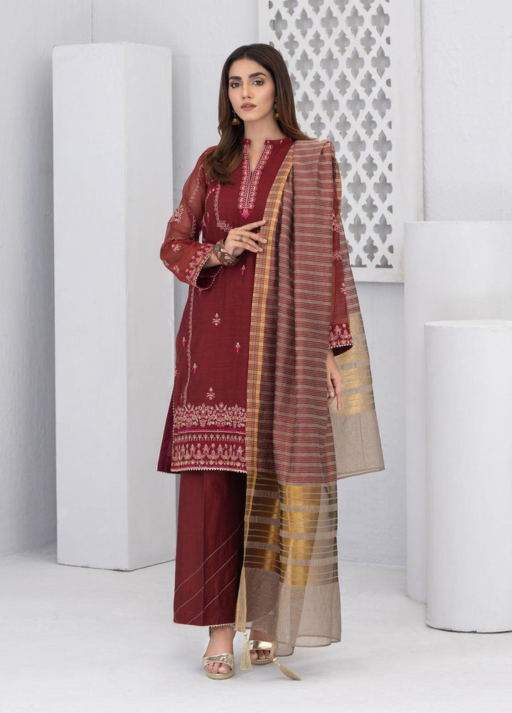 Lakhany Luxury Pret Embroidered Khaadi Net 3 Piece Suit LSM21FP-3 LSM-2558