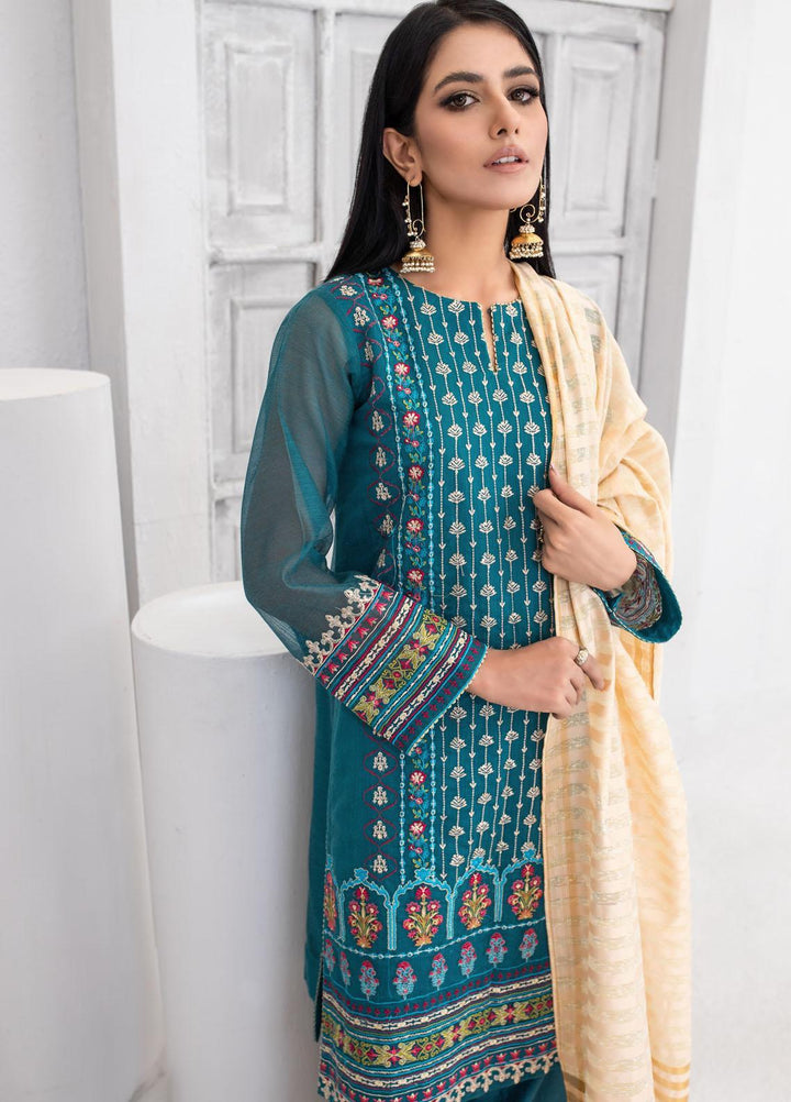 Lakhany Luxury Pret Embroidered Khaadi Net 3 Piece Suit LSM21FP-3 LSM-2559