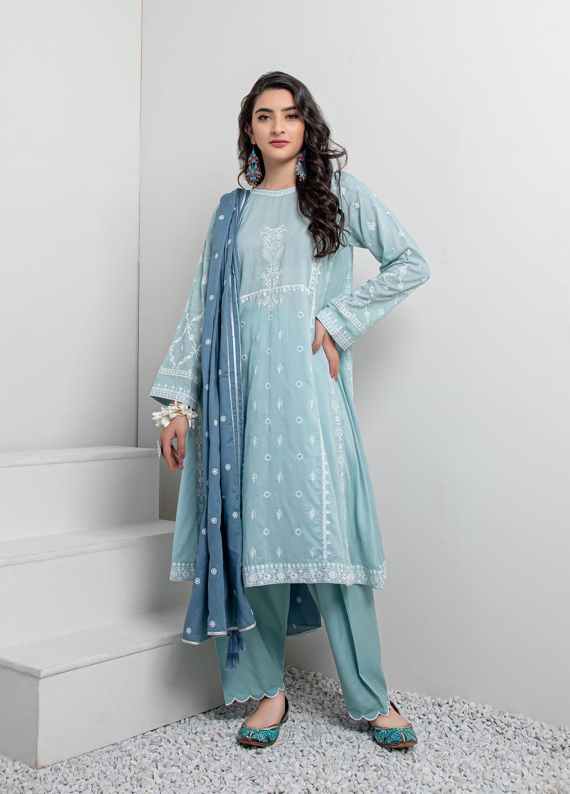 Lakhany Embroidered Lawn Suits Unstitched 3 Piece LSM24S LG-SK-0080 - Spring Summer Collection