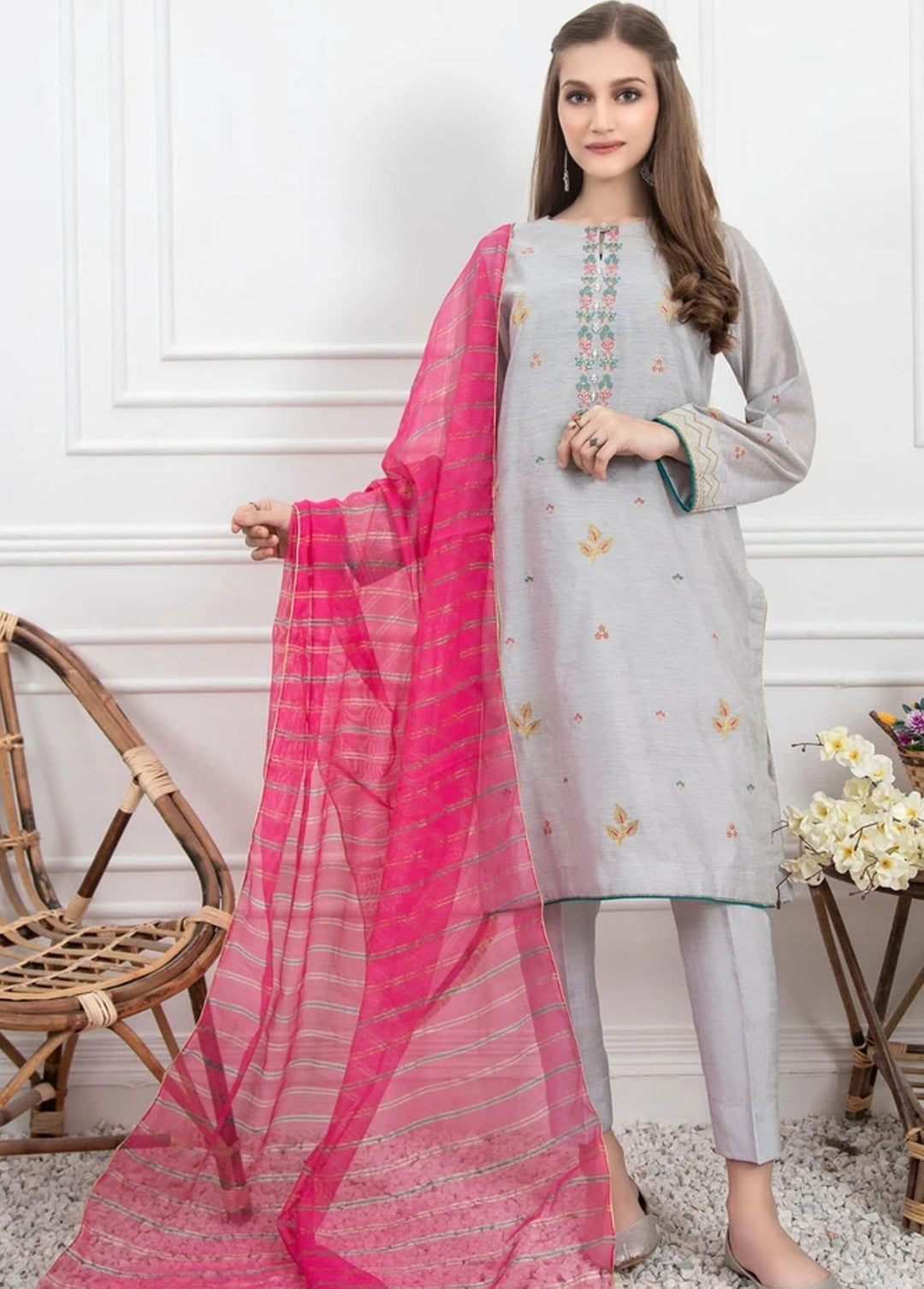 Lakhany Pret Embroidered Khaadi 3 Piece Suit LSM21-L8 LSM-2233