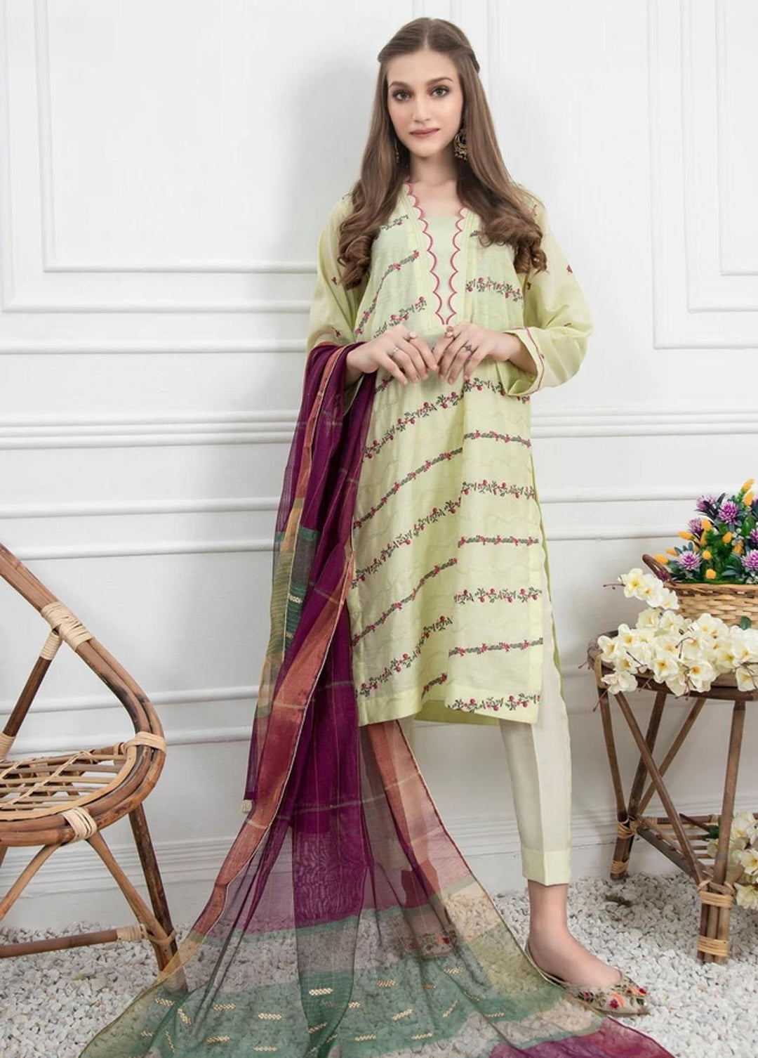 Lakhany Pret Embroidered Khaadi 3 Piece Suit LSM21-L8 LSM-2234