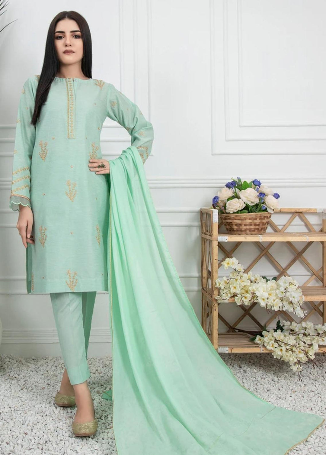 Lakhany Pret Embroidered Khaadi 3 Piece Suit LSM21-L8 LSM-2249