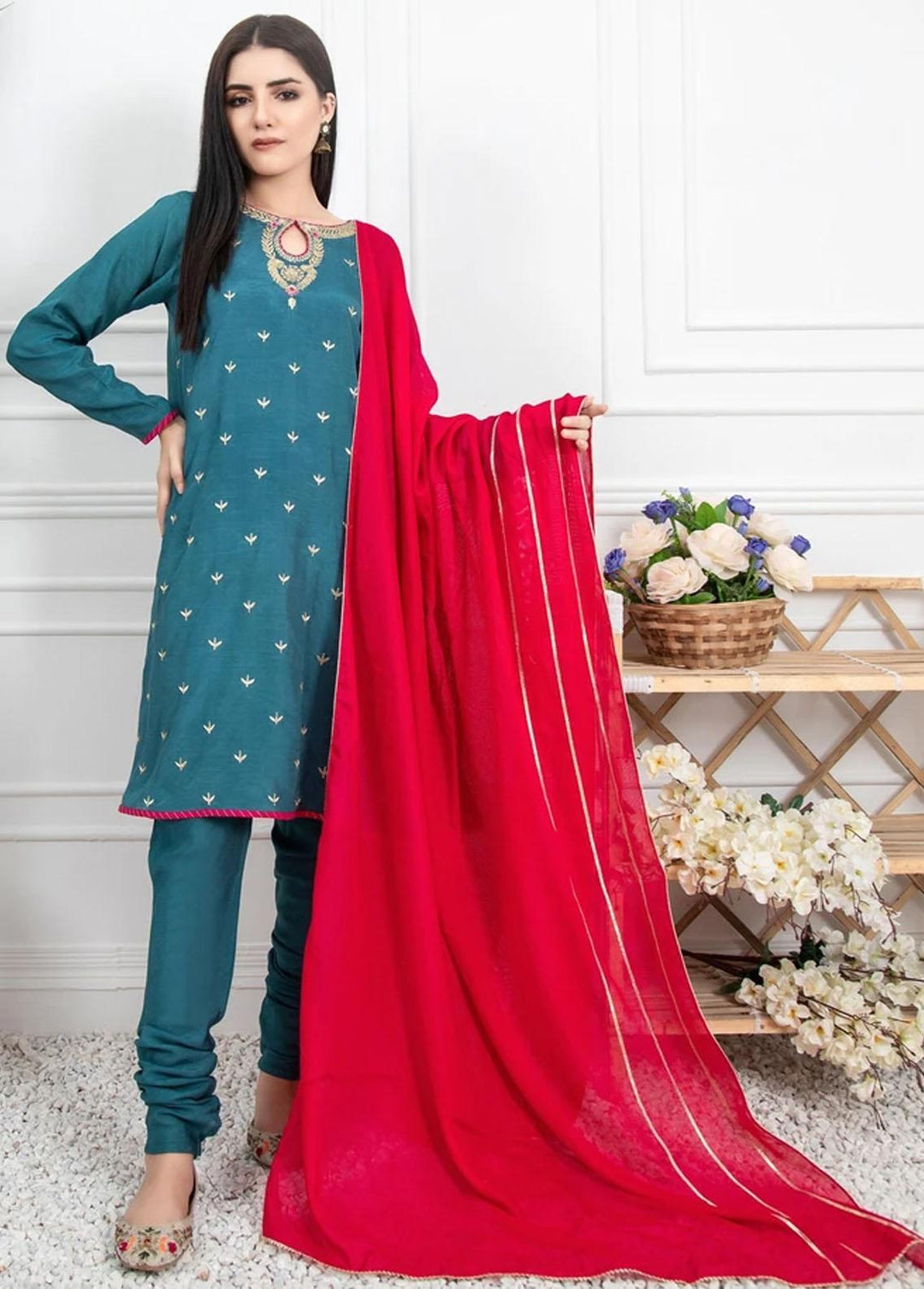 Lakhany Pret Embroidered Khaadi 3 Piece Suit LSM21-L8 LSM-2254