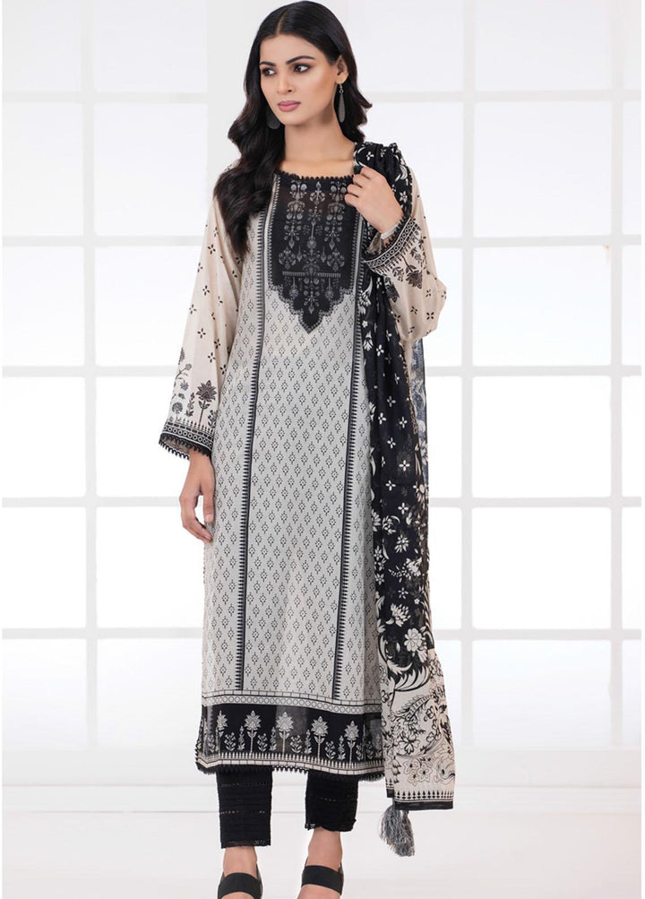 Monochrome By Lakhany Printed Lawn Suits Unstitched 3 Piece LSM22BW MCP-7014 - Black & White Collection