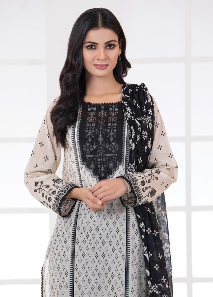 Monochrome By Lakhany Printed Lawn Suits Unstitched 3 Piece LSM22BW MCP-7014 - Black & White Collection