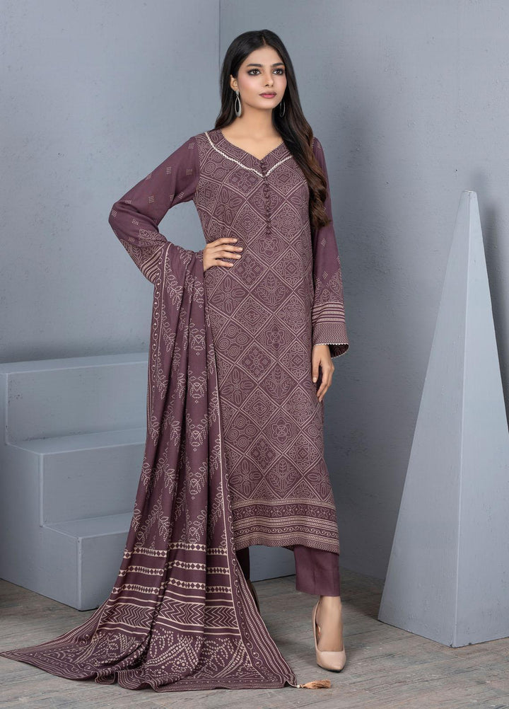 Lakhany Printed Pashmina Suits Unstitched 3 Piece LSM21PSH PPC-301-B - Winter Collection
