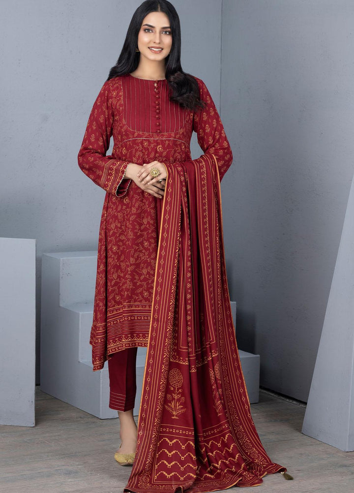 Lakhany Printed Pashmina Suits Unstitched 3 Piece LSM21PSH PPC-303-A - Winter Collection