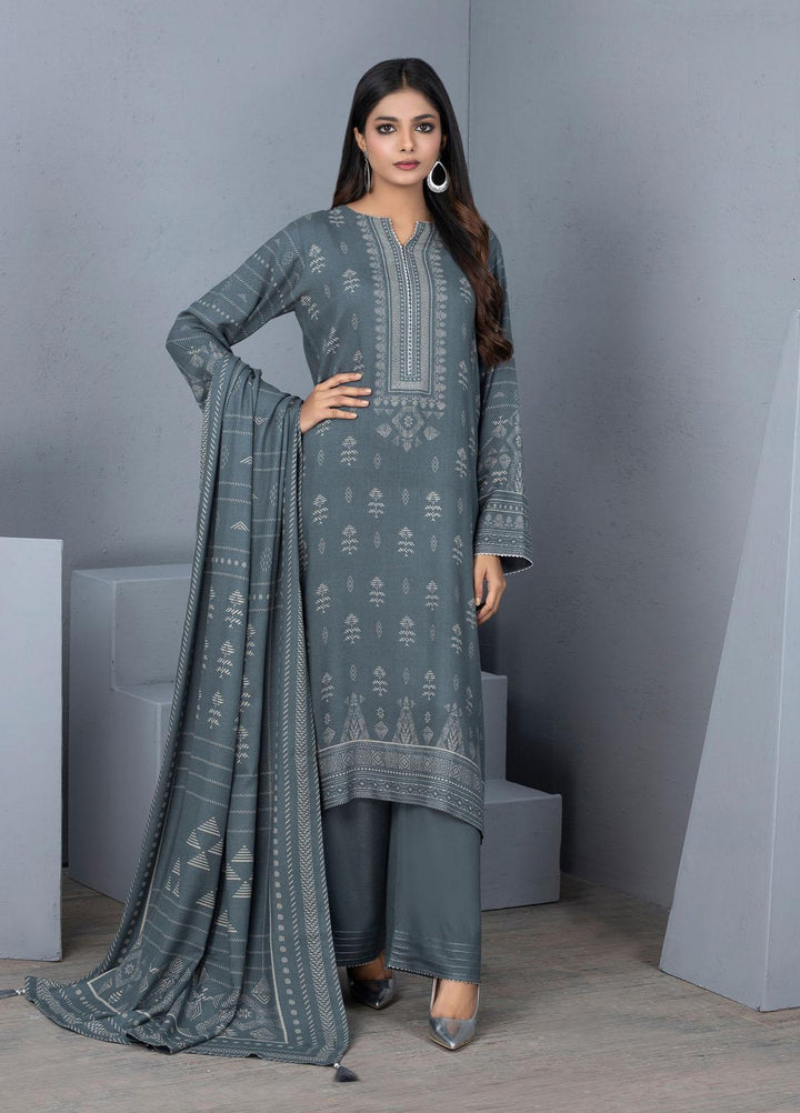 Lakhany Printed Pashmina Suits Unstitched 3 Piece LSM21PSH PPC-306-A - Winter Collection