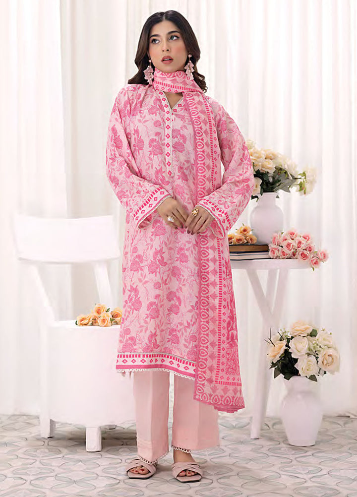 Lakhany Printed Bana dora Suits Unstitched 3 Piece LSM25MP MP-0103 - Summer Collection