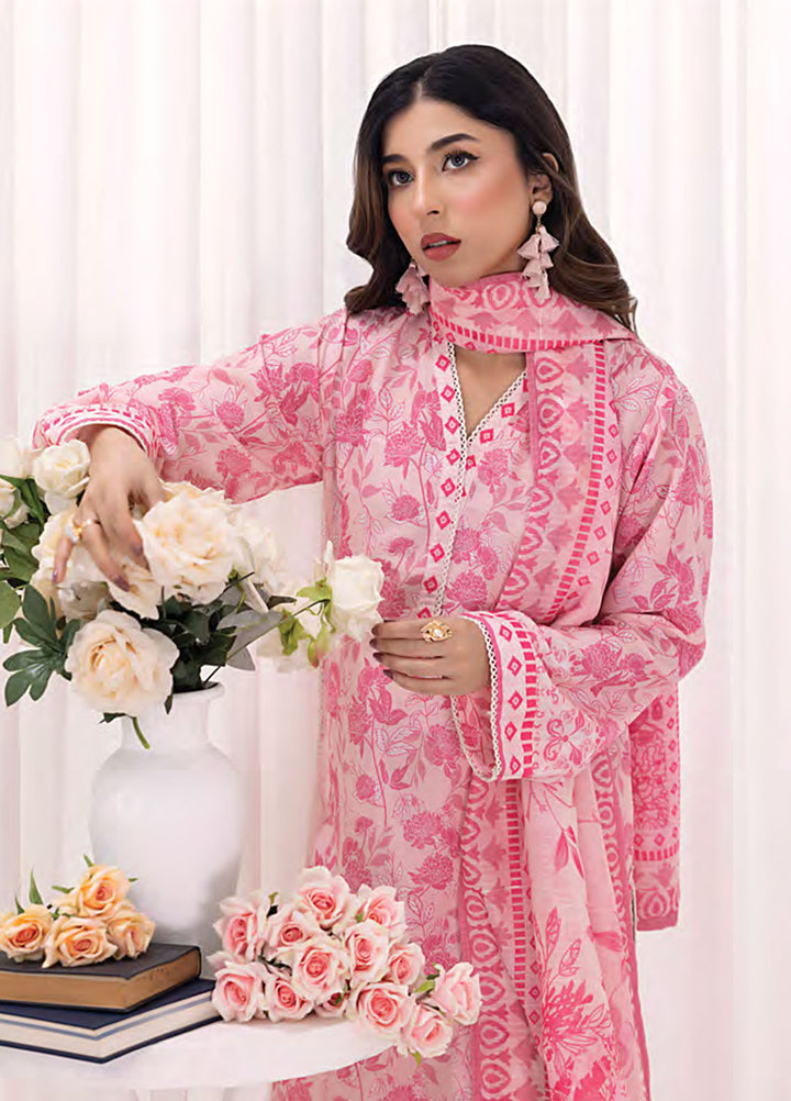 Lakhany Printed Bana dora Suits Unstitched 3 Piece LSM25MP MP-0103 - Summer Collection