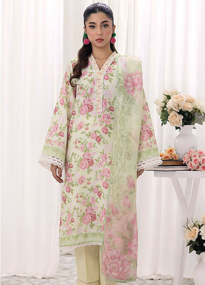 Lakhany Printed Bana dora Suits Unstitched 3 Piece LSM25MP MP-0105 - Summer Collection