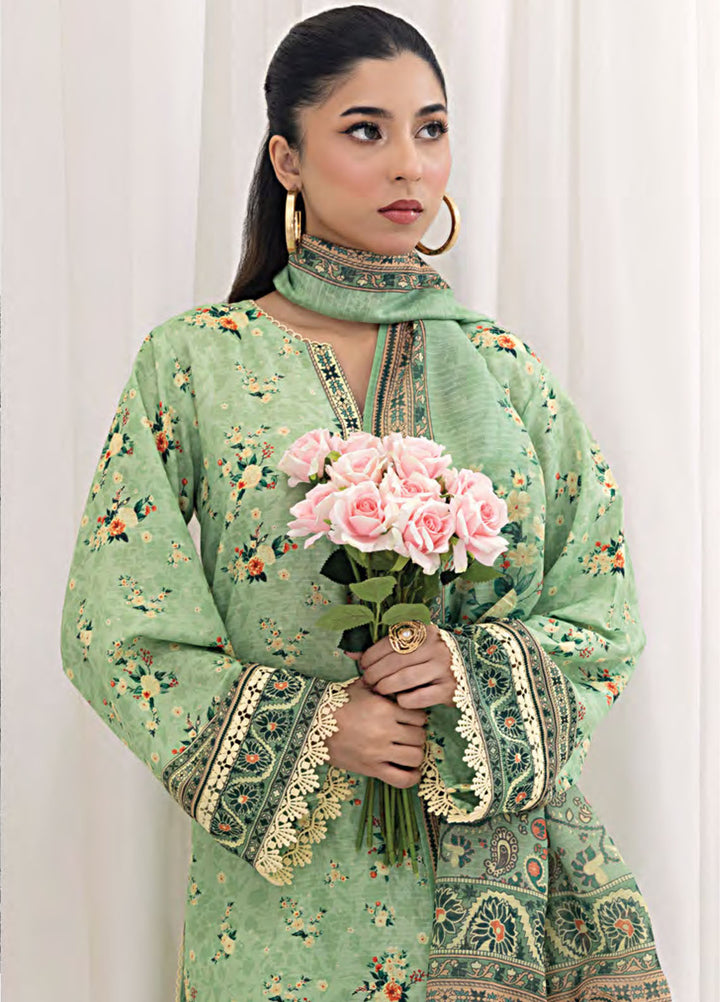 Lakhany Printed Bana dora Suits Unstitched 3 Piece LSM25MP MP-0107 - Summer Collection