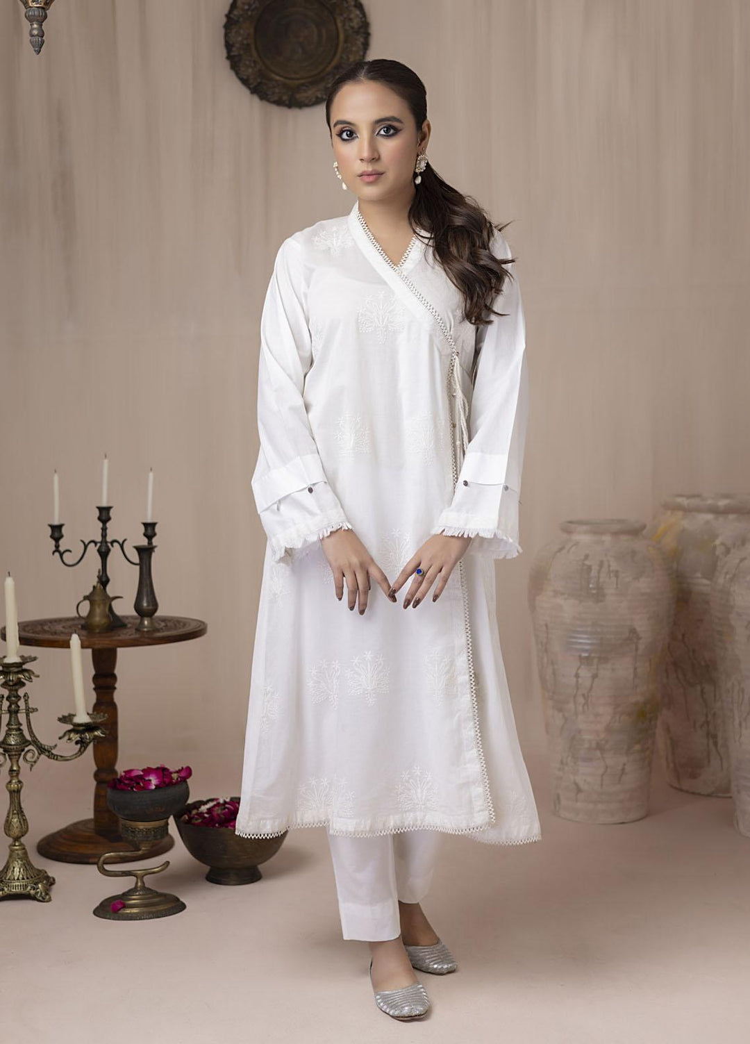 Lakhany Pret Embroidered Cambric Kurti LSM-3045