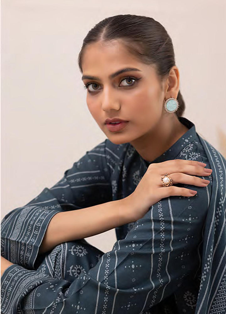 Lakhany Printed Pashmina Suits Unstitched 3 Piece LSM23PP LG-AM-0049-A - Winter Collection