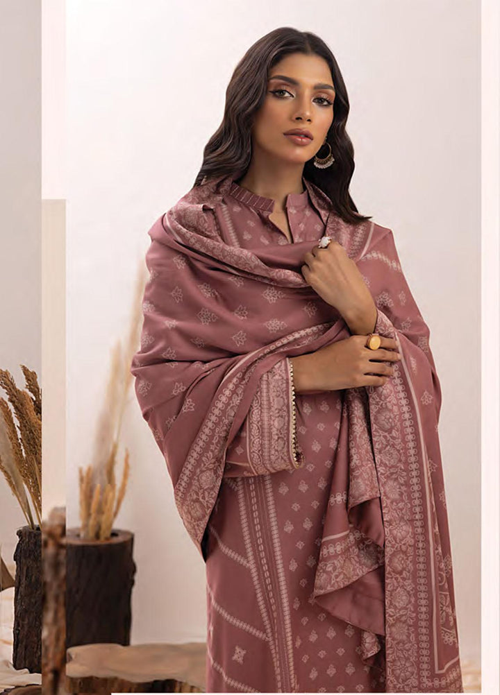 Lakhany Printed Pashmina Suits Unstitched 3 Piece LSM23PP LG-RM-0011-A - Winter Collection