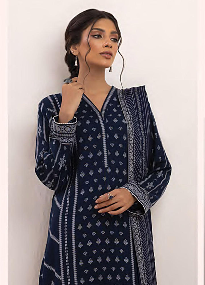 Lakhany Printed Pashmina Suits Unstitched 3 Piece LSM23PP LG-RM-0011-B - Winter Collection