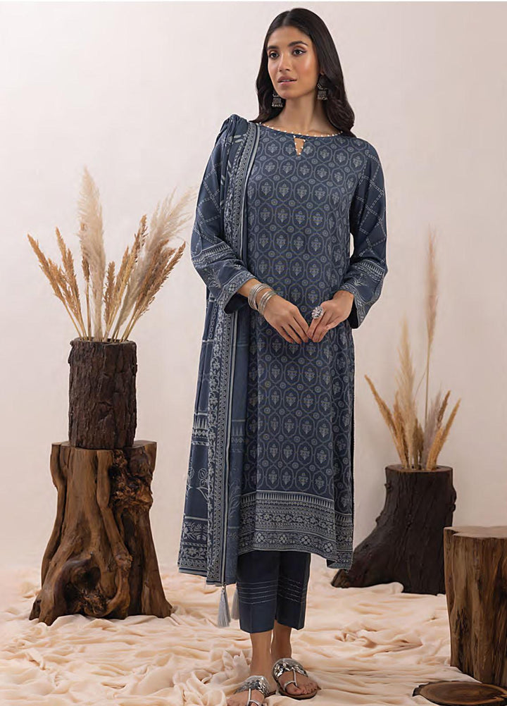 Lakhany Printed Pashmina Suits Unstitched 3 Piece LSM23PP LG-RM-0012-B - Winter Collection