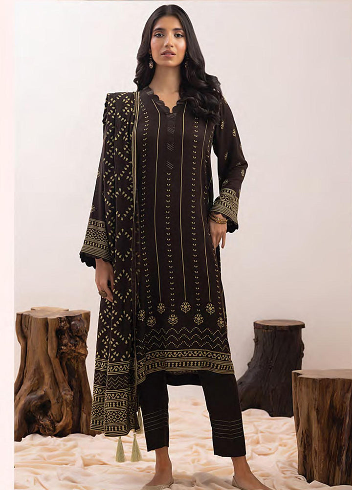Lakhany Printed Pashmina Suits Unstitched 3 Piece LSM23PP LG-SR-0148-C - Winter Collection