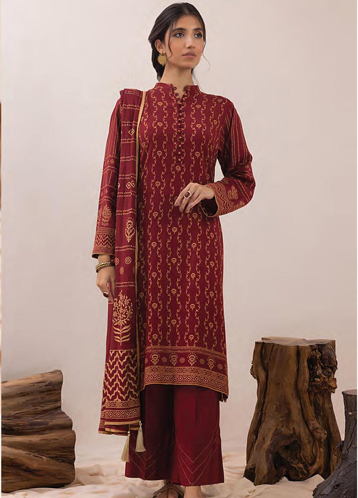 Lakhany Printed Pashmina Suits Unstitched 3 Piece LSM23PP LG-ZH-0094-B - Winter Collection