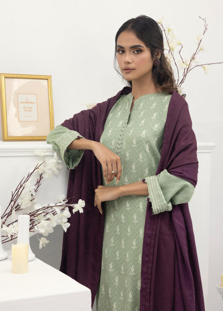 Lakhany Printed Pashmina Suits Unstitched 3 Piece LSM23PS LG-SR-0131-A - Winter Collection